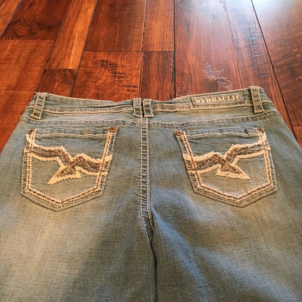 Hydraulic flare jeans frayed for 5' Junior